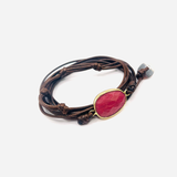 Bracelet Wrap - Rhodochrosite - Couleur Brun - Univers tibet