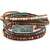 Armband Wrap aus Türkis und blauer Stein - Tibetwelt