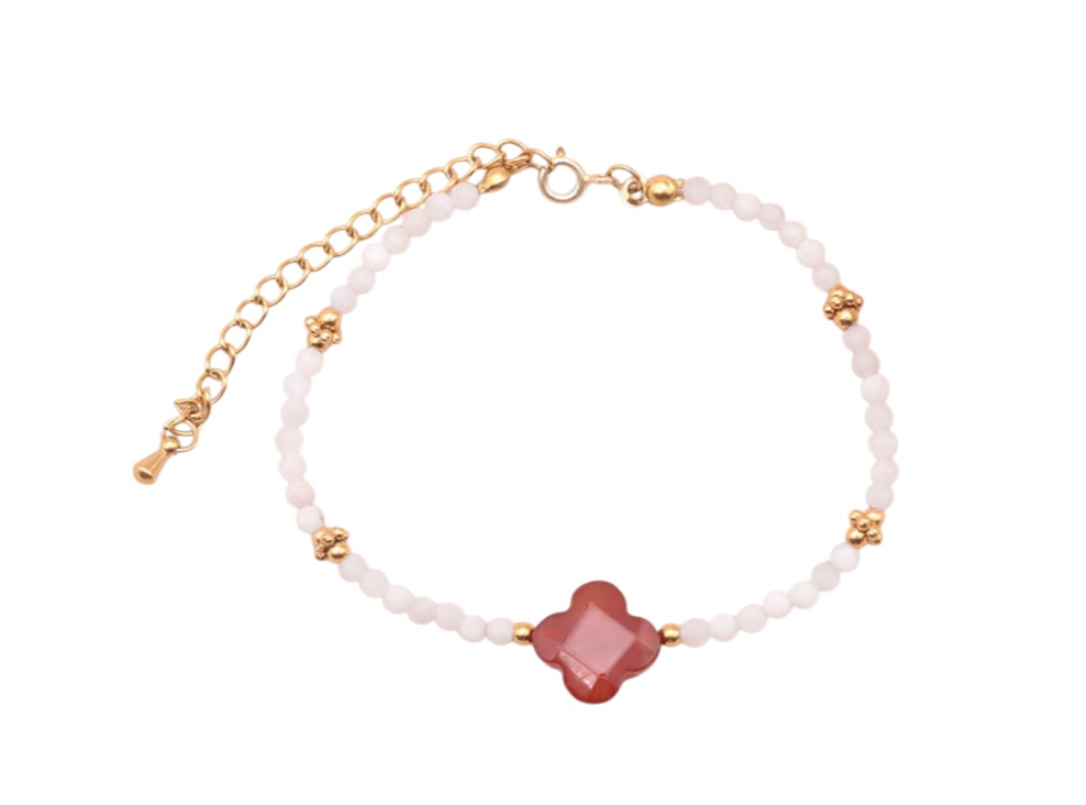 Armband Elan des Herzens – Karneol & Peristherit – Tibetwelt