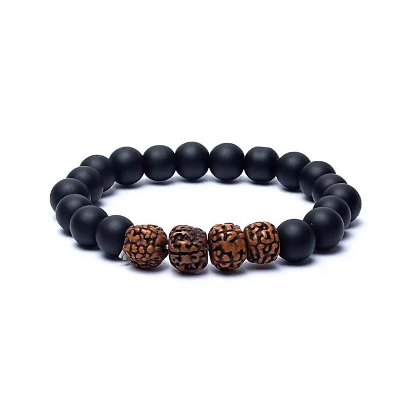 Armband für das innere Krieger – Onyx & Rudraksha - Tibetwelt