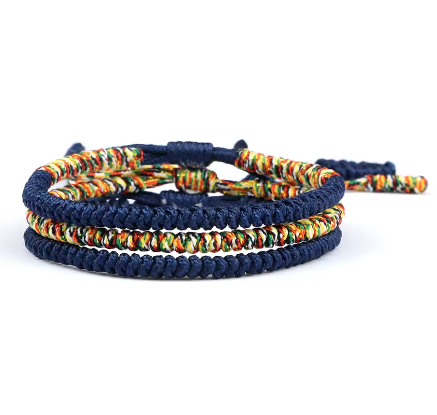 Buddhistische tibetische Armbänder, blaue Marine, Freundschaft - Tibetwelt
