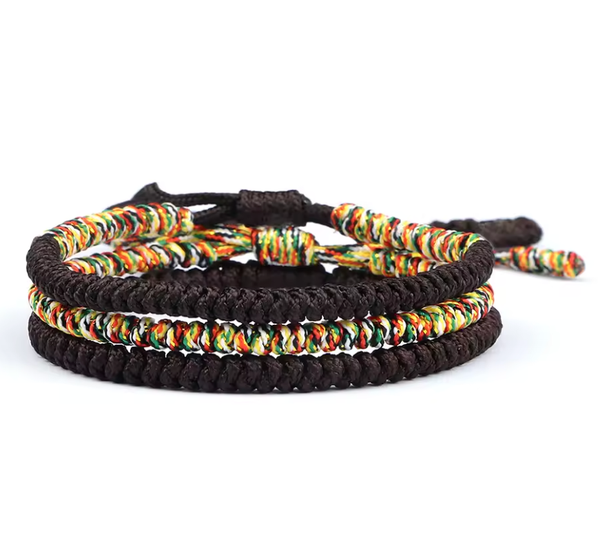 Buddhistische tibetische Armbänder, Freundschaft, braun - Tibetwelt