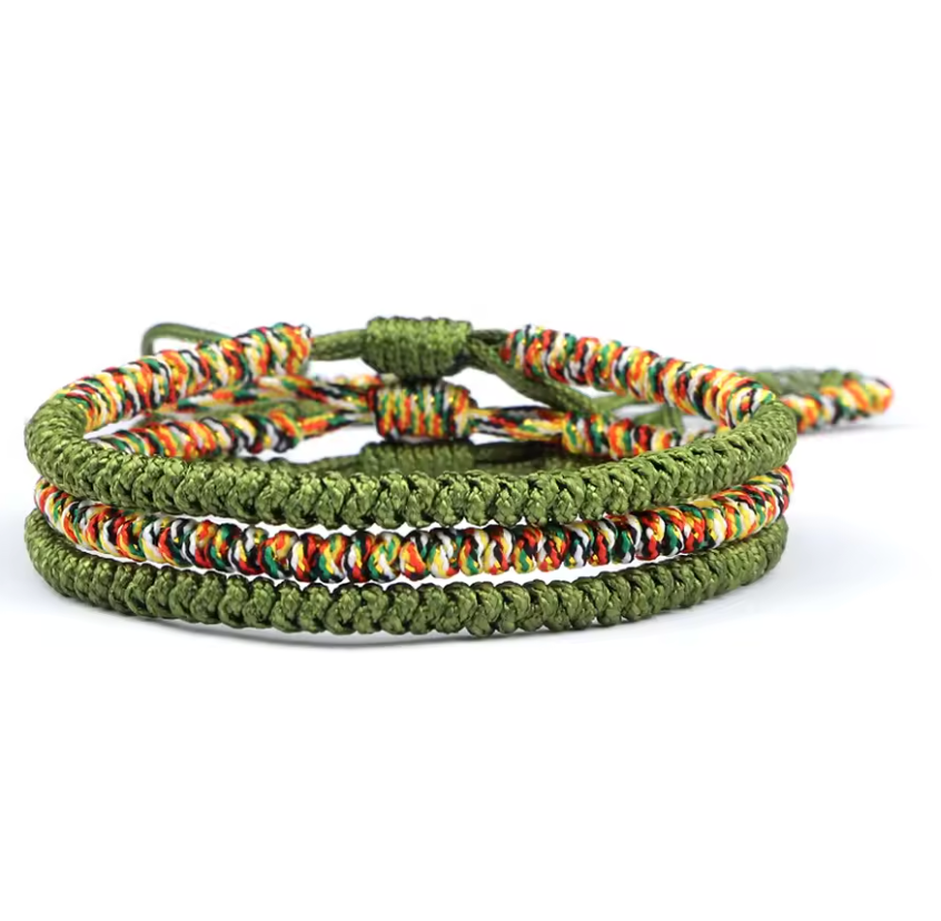 Buddhistische tibetische Armbänder, Grün, Freundschaft - Tibetwelt