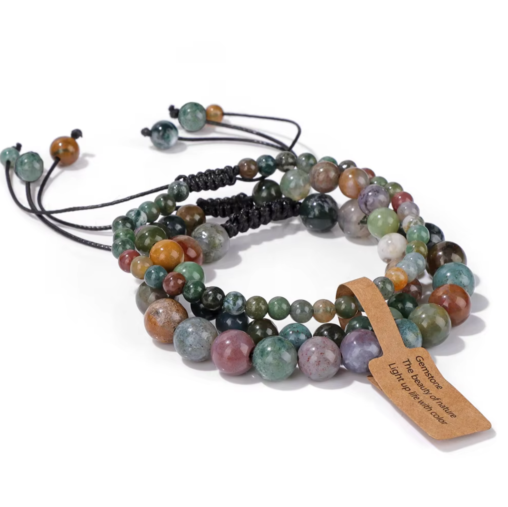 Tibetanische Armbänder - Heiliges Trio - Indische Agate - Tibetwelt