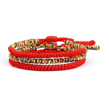 Buddhistische tibetische Armbänder, rote Freundschaft - Tibetwelt