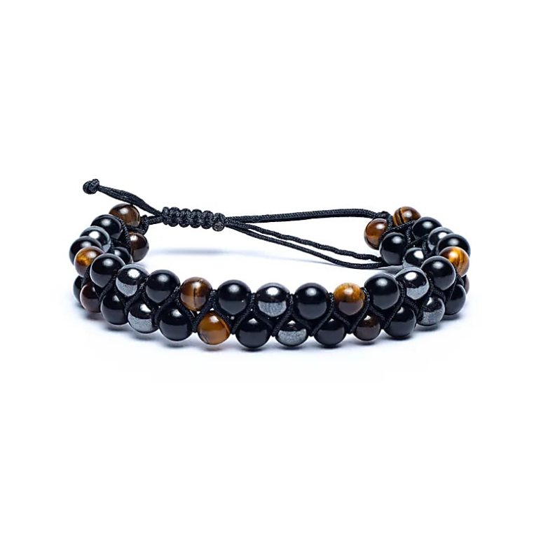Armband aus Hematit, Obsidian und Tigerauge - Tibetwelt