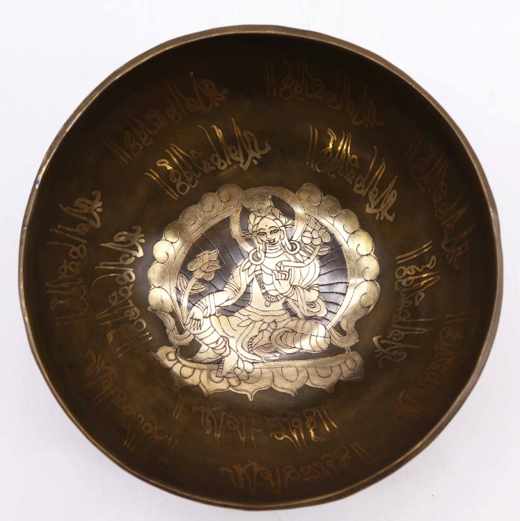 Goldene Buddha-Klangschale 19 cm