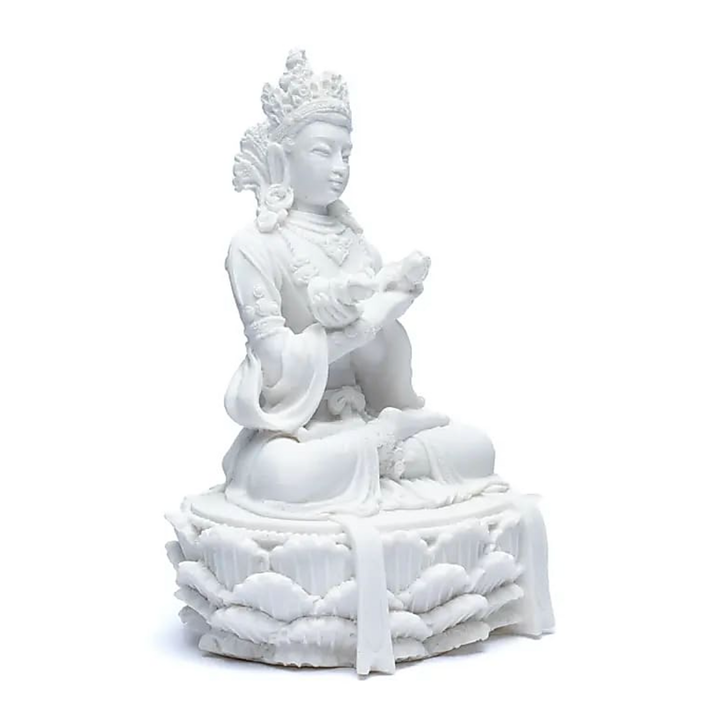 Buddha-Statue mit Glocke und weißem Dorje