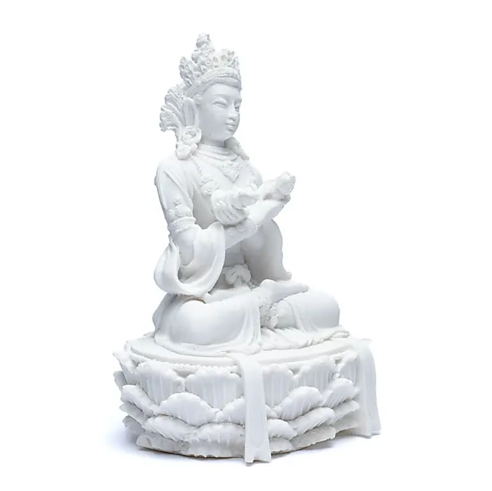 Buddha-Statue mit Glocke und weißem Dorje