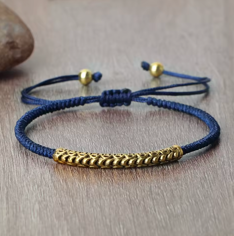 Marineblaues Glücksbringer-Armband (buddhistisches Armband)