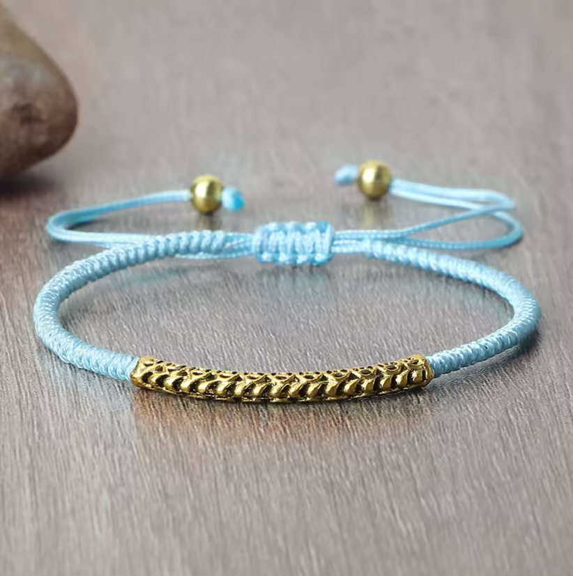 Himmelblaues Glücksbringer-Armband (buddhistisch)