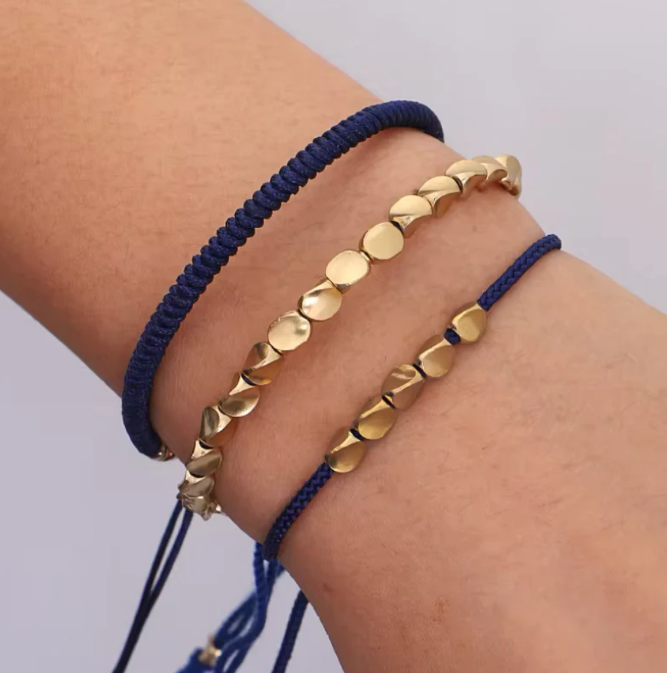 Glücksarmbänder – 3er-Set, Marineblau