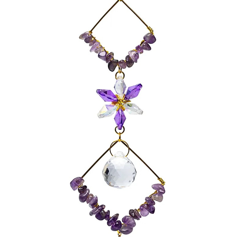 Sonnenfänger aus Kristall und Amethyst-Diamant