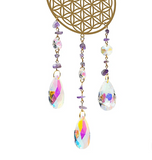 Sonnenfänger Blume des Lebens Kristall und Amethyst