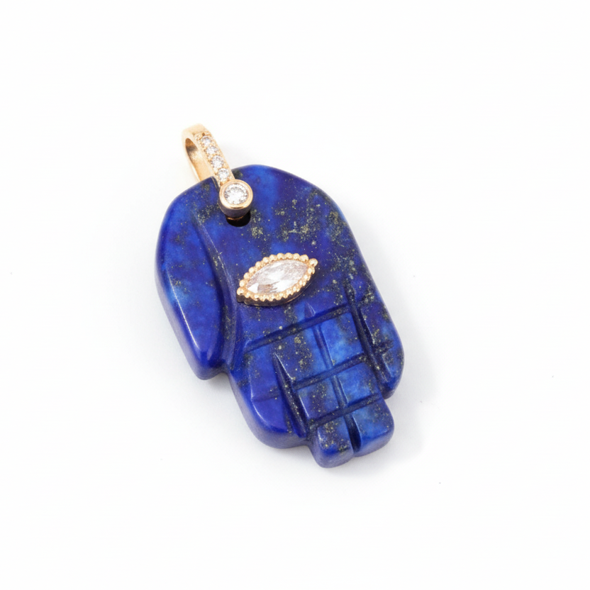 Lapislazuli-Anhänger „Hand der Fatima“