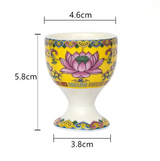 3 heilige buddhistische Lotus-Opferschalen – Gelb