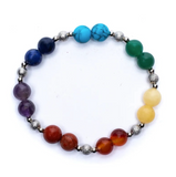 7 Chakra &amp; Messing Armband