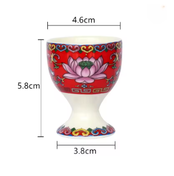 3 heilige buddhistische Lotus-Opferschalen – Rot