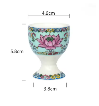 3 heilige buddhistische Lotus-Opferschalen – Blau