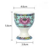3 heilige buddhistische Lotus-Opferschalen – Blau