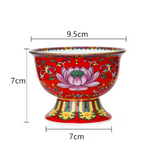 Rote heilige Lotus-Schale für buddhistische Verehrung