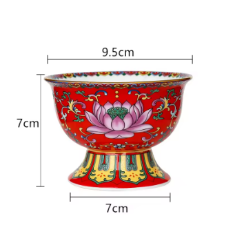 Rote heilige Lotus-Schale für buddhistische Verehrung
