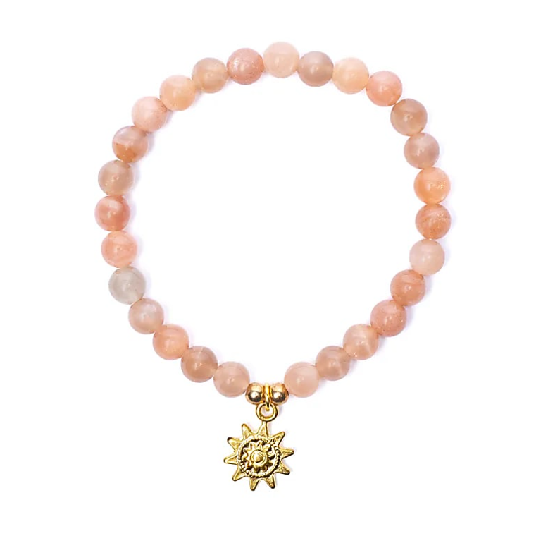 Armband „Inneres Licht“ – Mondstein- und Sonnenanhänger 