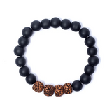 Armband für innere Krieger-Balance – Onyx & Rudraksha