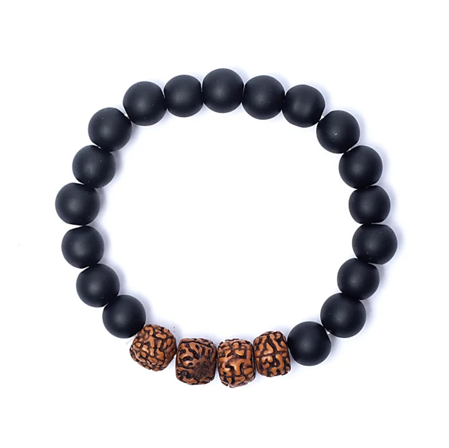 Armband für innere Krieger-Balance – Onyx & Rudraksha