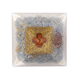 Orgonitpyramide Himmlische Flügel – Angelit &amp; Engelsymbol