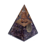 Orgonitpyramide Kosmische Weisheit – Amethyst &amp; Blume des Lebens