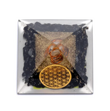 Orgonitpyramide Schwarzer Schild – Obsidian