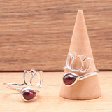 Elastischer Ring aus Amethyst-, Rosenquarz- und Bergkristallperlen