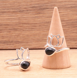 Elastischer Ring aus Amethyst-, Rosenquarz- und Bergkristallperlen