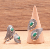 Elastischer Ring aus Amethyst-, Rosenquarz- und Bergkristallperlen