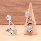 Elastischer Ring aus Amethyst-, Rosenquarz- und Bergkristallperlen