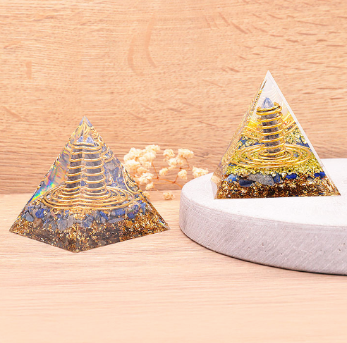 Orgonite Pyramide Générateur – Lapis Lazuli - univers tibet