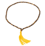 Mala Schutz & Weisheit aus Tigerauge und Tulsi-Holz – 108 Perlen