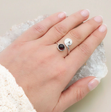 Ring Vitalitätsspirale aus Rhodolith-Granat AAA & 925er Silber