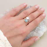 Ring Serenity Blatt AA & Sterling Silber