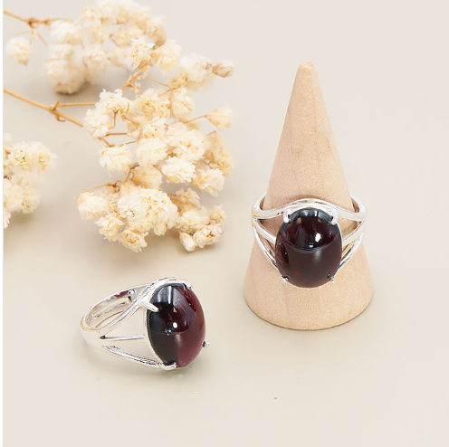 Ring "Eclat de vitalité" aus AAA Rhodolith-Granat & 925er Silber