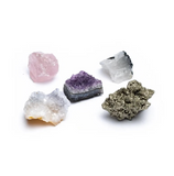 Schachtel mit 5 Mineralkristallsteinen - 225 g