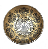 Tibetische Klangschale Buddha Bodhibaum 16 cm