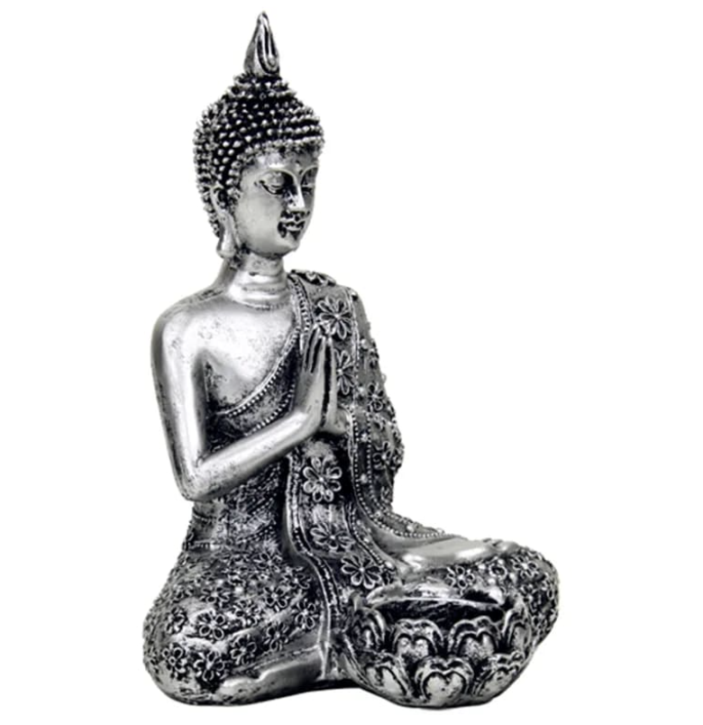 Namaste Buddha mit Kerzenhalter