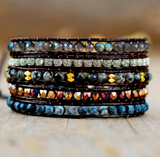 Armband mit Onyx und Kristall - Tibetwelt