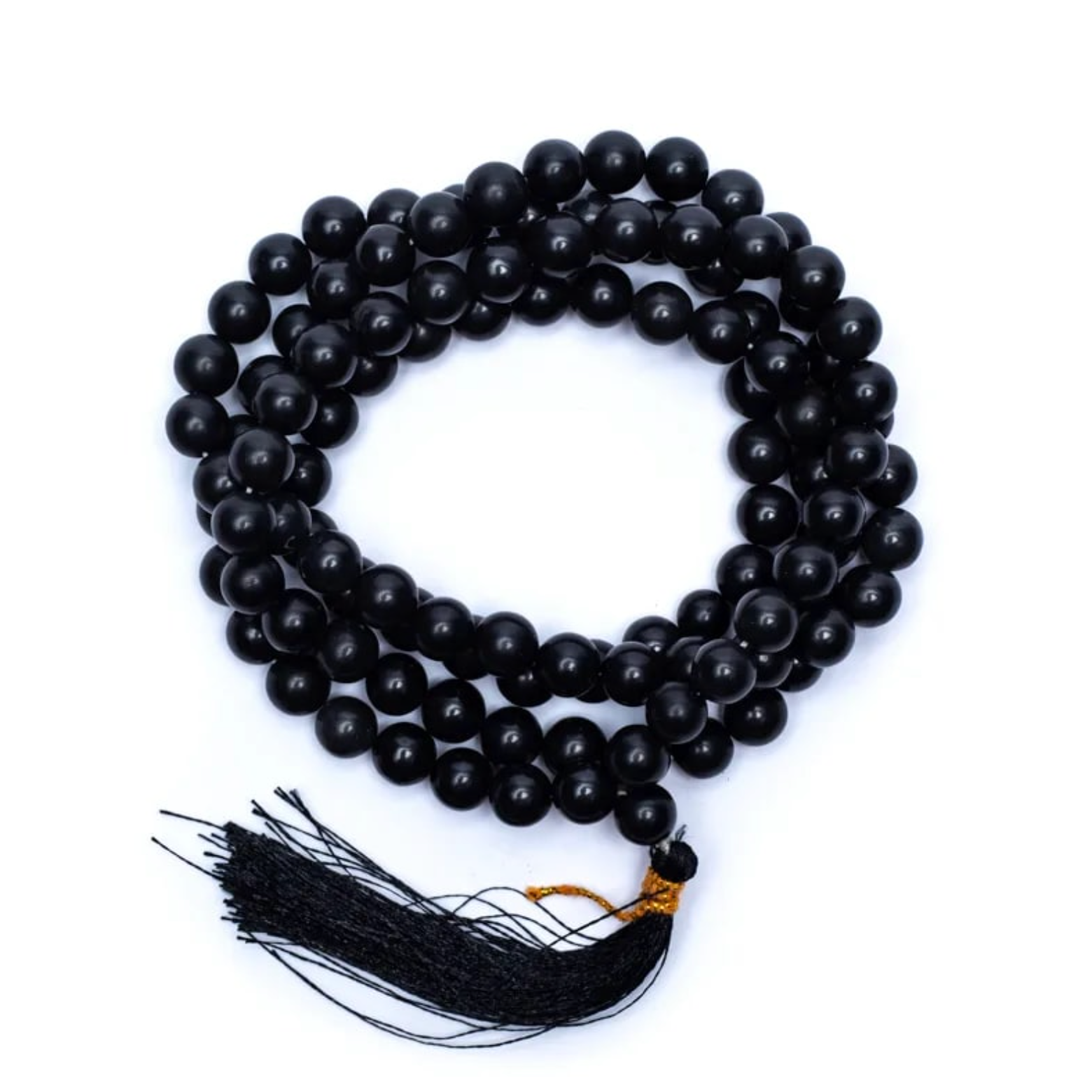 Schwarze Achat-Mala, 108 Perlen