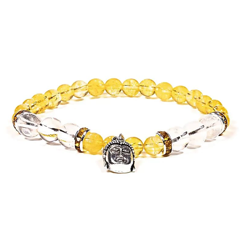 Armband aus Citrin, Kristall, Berg-Buddha - Tibetwelt