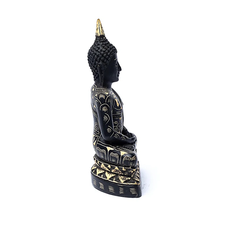 Schwarze Buddha-Statue in Meditation
