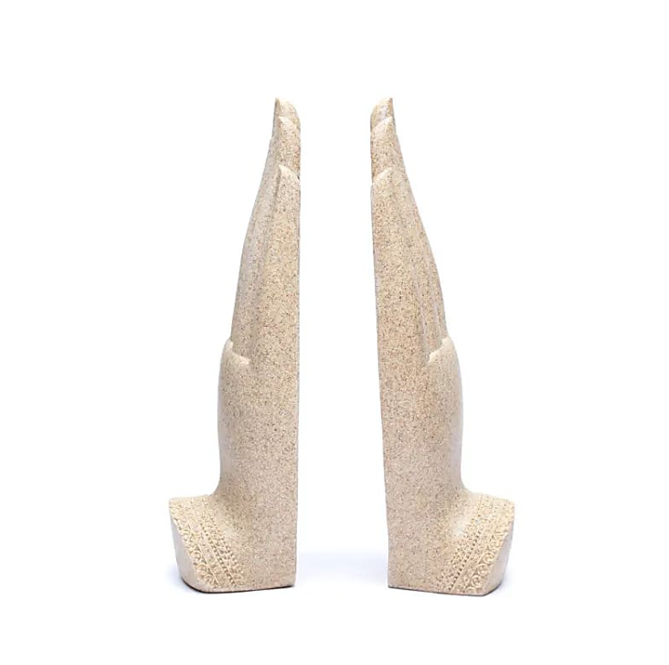 Namaste Mudra Hands Statue mit Buddha