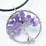 Amethyst Lebensbaum Anhänger Kordel